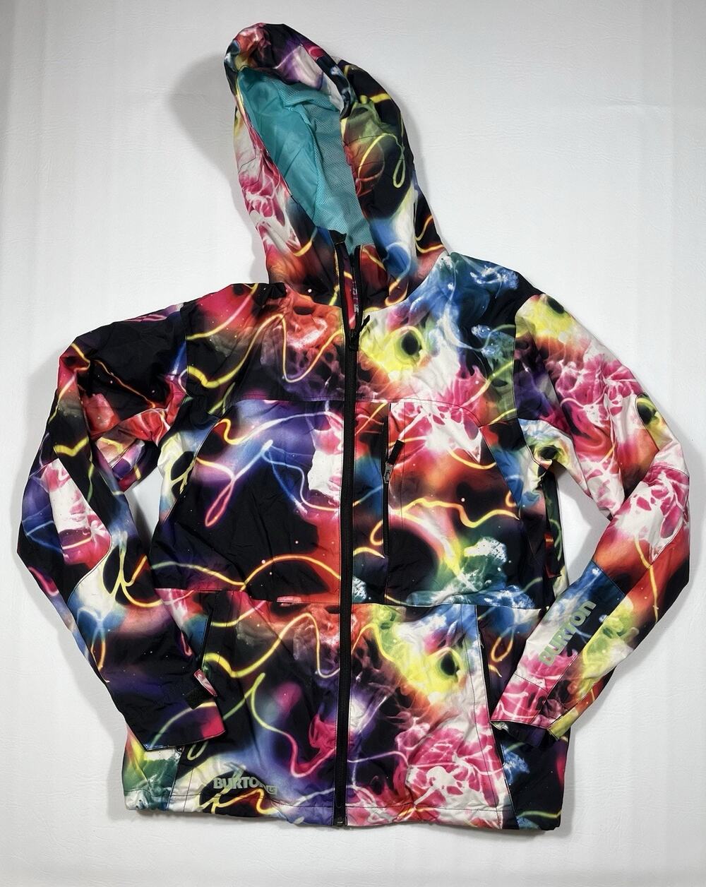 Burton x Chuck Anderson Snowboard Jacket Mens Small Rainbow Light Camo DRYRIDE